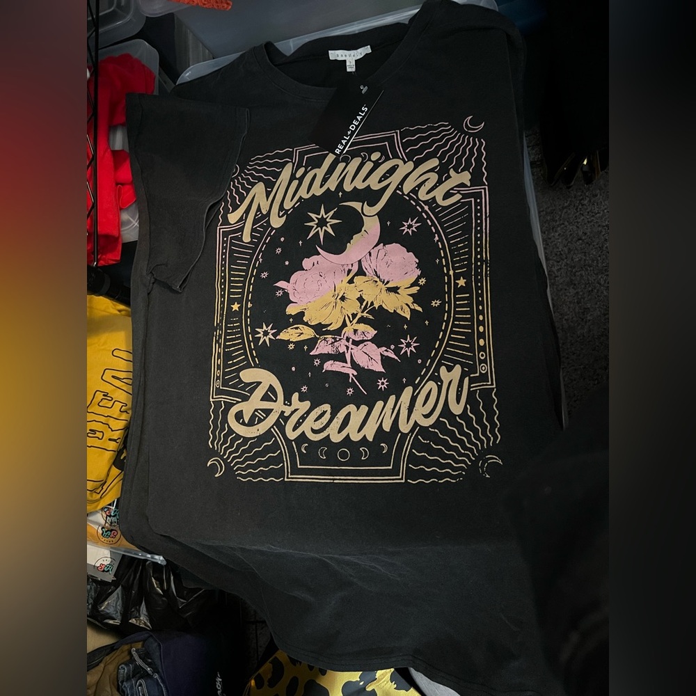 NWT black Baevely Midnight Dreamer short sleeve shirt, size S